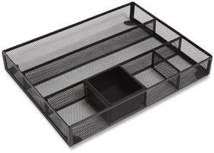 Mesh Drawer Organizer Six Compartment 15.43 x 12.2 x 2.68 Black TR57545CC