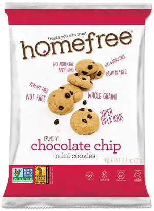 Gluten Free Chocolate Chip Mini Cookies 1.1 oz Pack 30/Carton LGFMCC30
