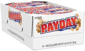 PayDay Chewy Candy Bars Peanut Caramel 1.85 oz 24/Box HEC80723