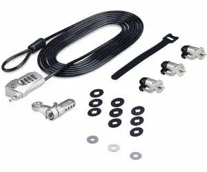 StarTech Laptop/Desktop & Peripheral Lock Kit, K-Slot, 10ft Steel Cable