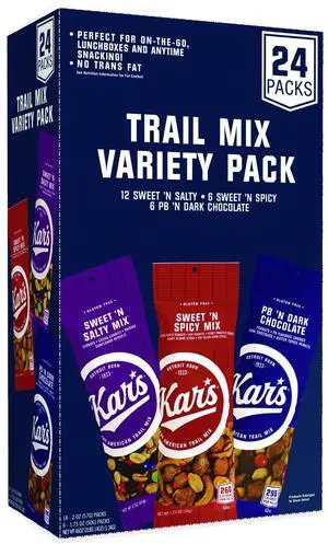 Trail Mix Variety Pack Assorted Flavors 24 Packets/Box KAR08362