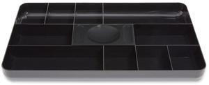 TruRed Shallow Plastic Drawer Organizer 13 Compartment Black TR55350