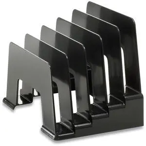 Recycled Incline Mail Sorter 5 Sections Envelopes 8 x 5.5 x 6 Black OIC26002