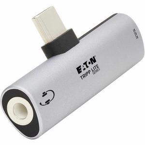 Tripp Lite USB-C to 3.5mm Headphone Jack Plus Charging Adapter Silver U437001CV2