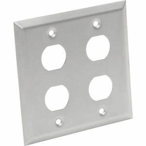 Tripp Lite 4 Socket 2 Gang Industrial Metal Silver Wall Plate N206FP04IND
