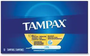 Tampax Cardboard Applicator Tampons Regular 10/Box 21409