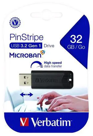 PinStripe USB 3.2 Flash Drive 32 GB Black 49317