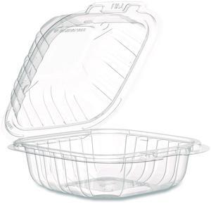 Microwaveable Hinged Containers ProPlanet 6.31 x 6.31 x 3 Clear Plastic 300/Carton 60PPHT1