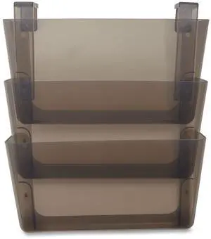 Tru Red Unbreakable Plastic Wall File 3 Sections Letter Size Smoke TR55346