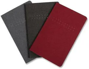 TruRed Pocket Journal Dotted Rule Black/Charcoal/Red 48 Sheets 3/Pack TR58427