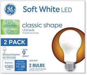 Classic LED Soft White Non-Dim A19 Light Bulb 9 W 2/Pack 93109032