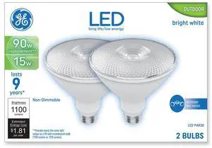 LED PAR38 Non-Dimmable Outdoor Flood Light Bulb 15 W Bright White 2/Pack 93129298
