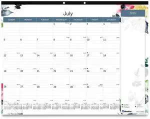 2025-2026 Blueline® Academic18-Month Monthly Desk Pad Calendar, 22 x 17, Blossom, July 2025 To December 2026, CA1716BD
