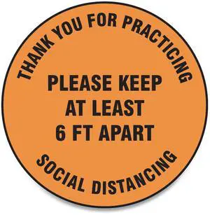 Accurform SlipGard 12" Circle Floor Sign Orange 25PK