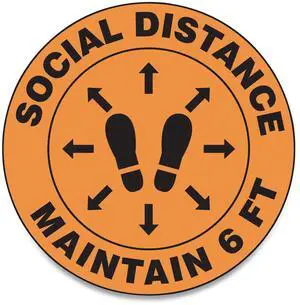 Slip-Gard 12" Social Distance Floor Signs 25pk MFS384ESP