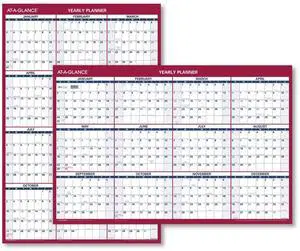 At-A-Glance Erasable Vertical/Horizontal Wall Planner 32x48 Blue/Red 2026