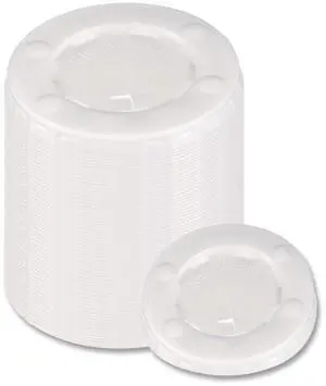 Straw-Slot Cold Cup Lids Fits 10 oz Cold Cups Plastic Translucent 2000/Carton L10BLN0100