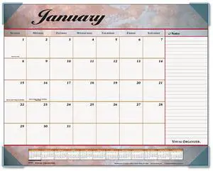 At-A-Glance Marbled Desk Pad 22 x 17 Marble Burgundy 2026 89702
