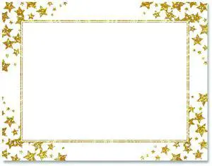 Geographics Foil Certificates, 8-1/2" x 11", Gold Star, Pack of 25 Certificates