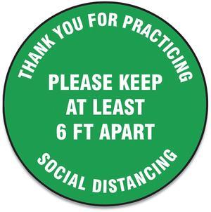 Accuform Slip-Gard Social Distance Floor Signs 17" Circle Green 25 Pack