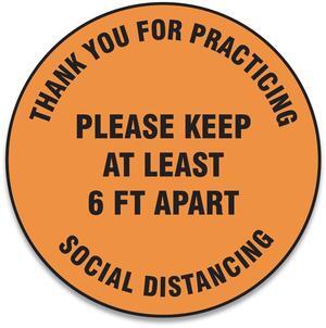Accuform Slip-Gard Thank You Floor Signs 17" Circle Orange 25 Pack