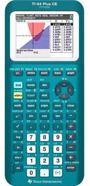 Texas Instruments TI-84 Plus CE Graphing Calculator Matte Teal (84PLCE/TBL/1L1/AX)