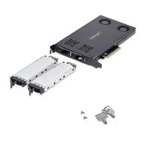 StarTech Dual-Bay M.2 NVMe SSD to PCIe x8 Removable Mobile Rack  2M2-REMOVABLE-PCIE