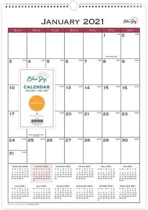 Blue Sky Classic Red Wall Calendar 12 x 17 2026 117373 Blue Sky Classic Red Wall Calendar 12 x 17 2026 117373