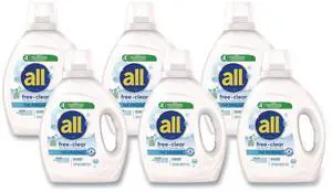 Free Clear HE Laundry Detergent 58 Loads Unscented 73 oz Bottle 6/Carton 7261347415