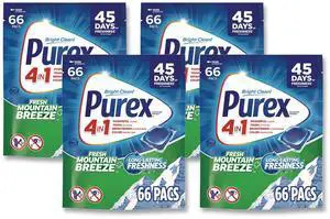 4-in-1 Laundry Detergent Pacs 66 Pods/Bag 4 Bags/Carton 2420005524