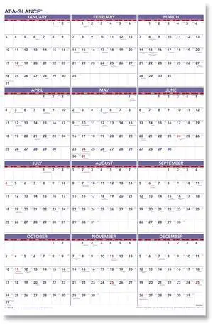 AT-A-GLANCE® 2026 Yearly Wall Calendar, Extra Large, 24" x 36"