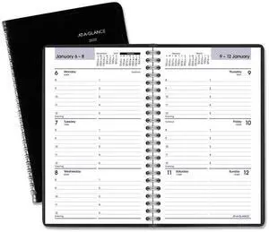 AT-A-GLANCE® DayMinder® 2026 Weekly Appointment Book Planner, Black, Small, 5" x 8"