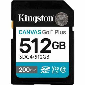Kingston Canvas Go! Plus 512 GB Class 10/UHS-I U3 V30 SDXC SDG4512GB