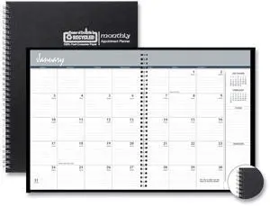 House of Doolittle One-Year Monthly Hard Cover Planner 11x8.5 Black 2026
