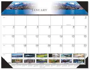 House of Doolittle Recycled Full-Color Monthly Desk Pad Calendar 22 x 17 2026