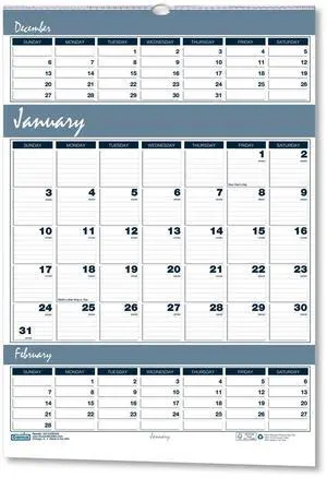House of Doolittle Recycled Bar Harbor Three-Months-per-Page Wall Calendar 15.5x22 2026