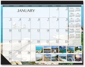 House of Doolittle Earthscapes Seascapes Desk Pad Calendar 18.5x13 2026