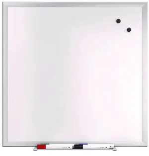TRU RED Magnetic Steel Dry Erase Board, Satin Frame, 2' x 2' TR61179