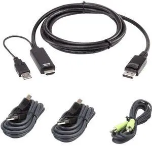 ATEN 1.8M USB Universal Secure KVM Cable Kit 2L7D02UHDPX4