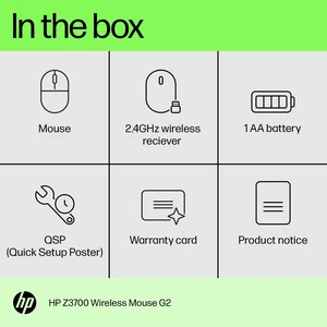 HP Z3700 Wireless Mouse G2 Nature Silver 66Z09AA HP Z3700 Wireless Mouse G2 Nature Silver 66Z09AA