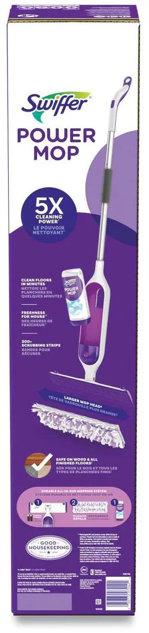 PowerMop Starter Kit 15.4 x 5.3 White/Purple Cloth Head 26" Silver Aluminum Handle 80714901