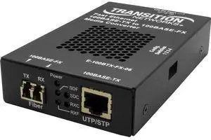 Transition Networks Stand-alone Fast Ethernet Media Converter 100Base-TX to 100Base-FX  - 100Base-TX RJ-45 to 100Base-FX - MM LC w/ -EU Power Supply