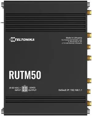 Teltonika RUTM50 Cellular 5G Router; Speeds of up to 3.4 Gbps; Dual SIM with Auto-failover; Backward Compatible with 4G (LTE Cat 19)