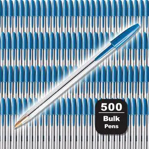 BIC Cristal Xtra Smooth Ballpoint Pen Stick Medium Blue 500/Pack MS500E-BLU