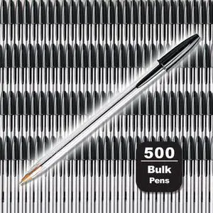 BIC Cristal Xtra Smooth Ballpoint Pen Stick Medium Black 500/Pack MS500E-BLK