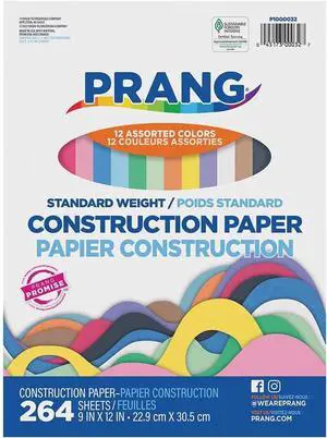 Prang 9x12 Construction Paper 12 Assorted Colors 264 Sheets P1000032