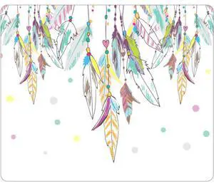 OTM Hipster Prints White Mouse Pad Dream Catcher Color