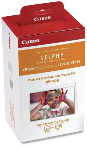 Canon RP-108 High-Capacity Color Ink/Paper Set for SELPHY CP910 Printer