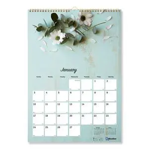 2026 Blueline Colorful Monthly Wall Calendar, 12" x 17", Romantic, January To December, C173122