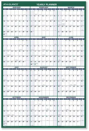 AT-A-GLANCE® 2026 Vertical Reversible Erasable Wall Calendar, Extra Large, 32" x 48"